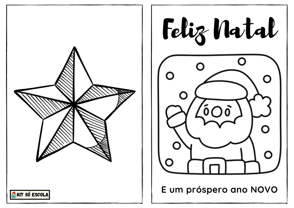 Cartões de Natal para imprimir e colorir: Folha 05
