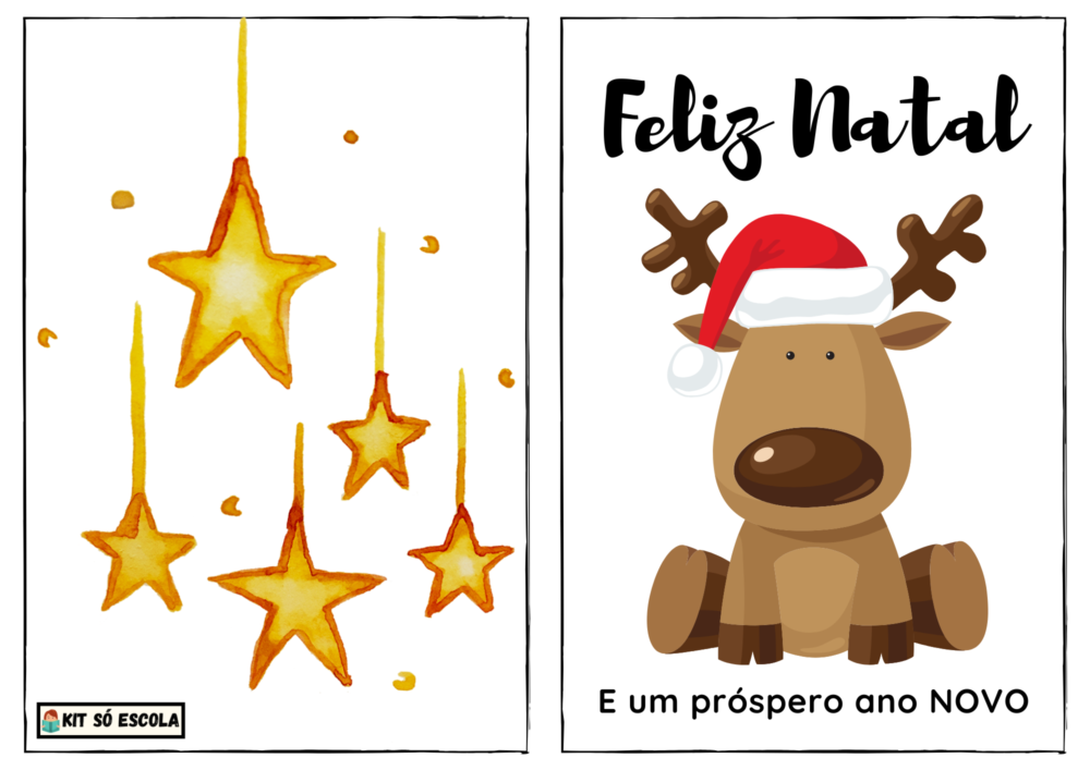 Cartões de Natal para imprimir (COLORIDAS) - ilustradas: FOLHA 01