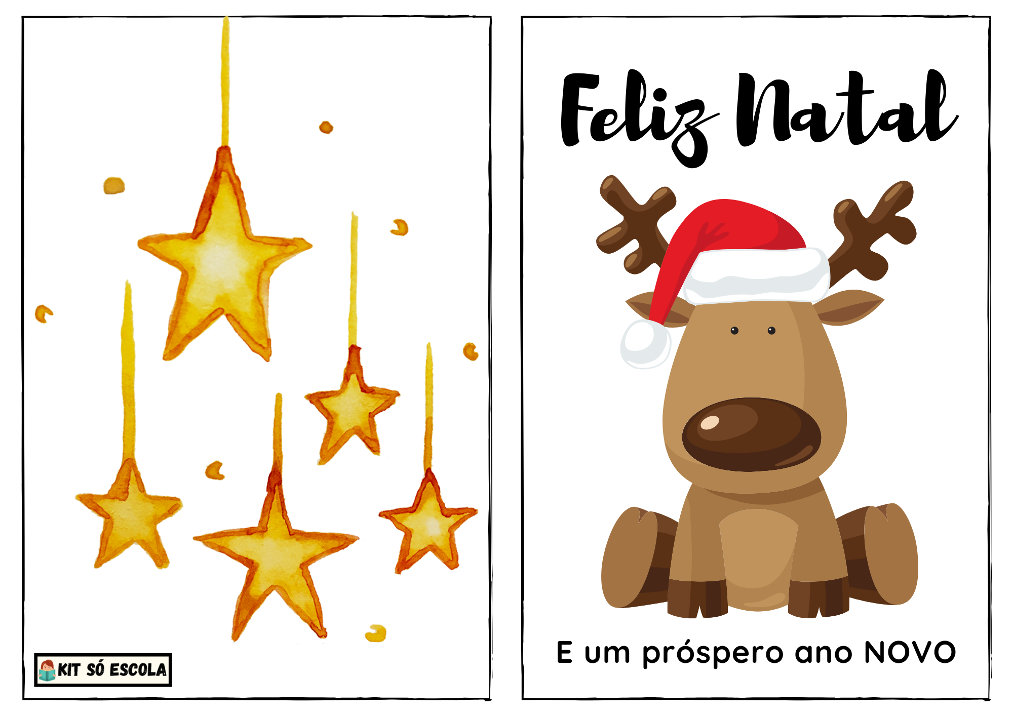 Cartões de Natal para imprimir (COLORIDAS) - ilustradas: FOLHA 01 — SÓ  ESCOLA