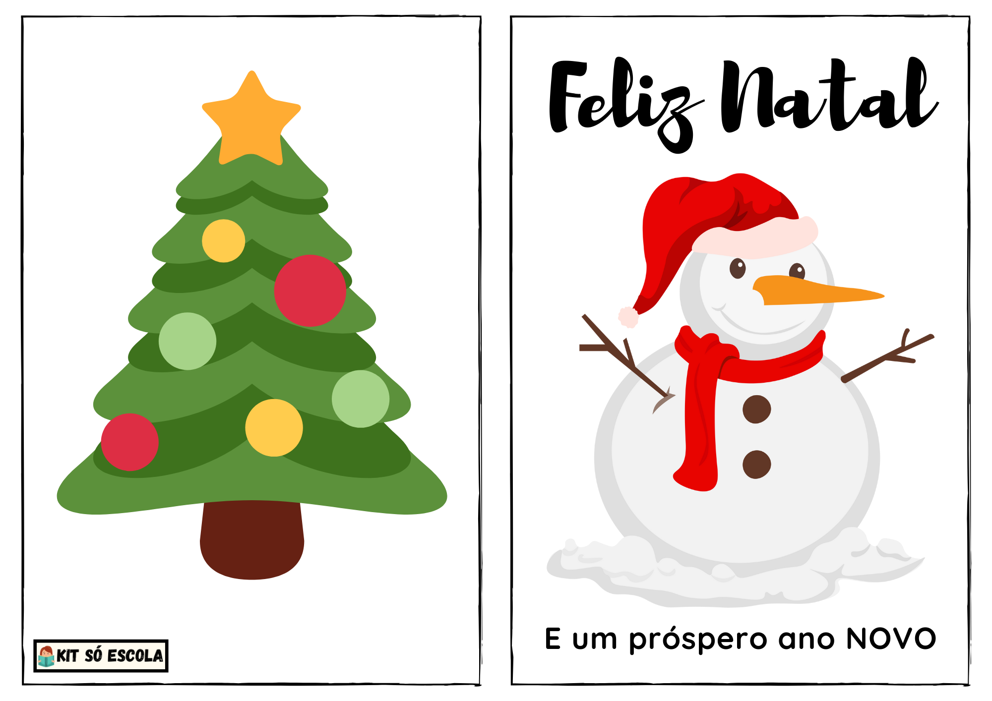 Cartões de Natal para imprimir (COLORIDAS) - ilustradas: FOLHA 03 — SÓ  ESCOLA
