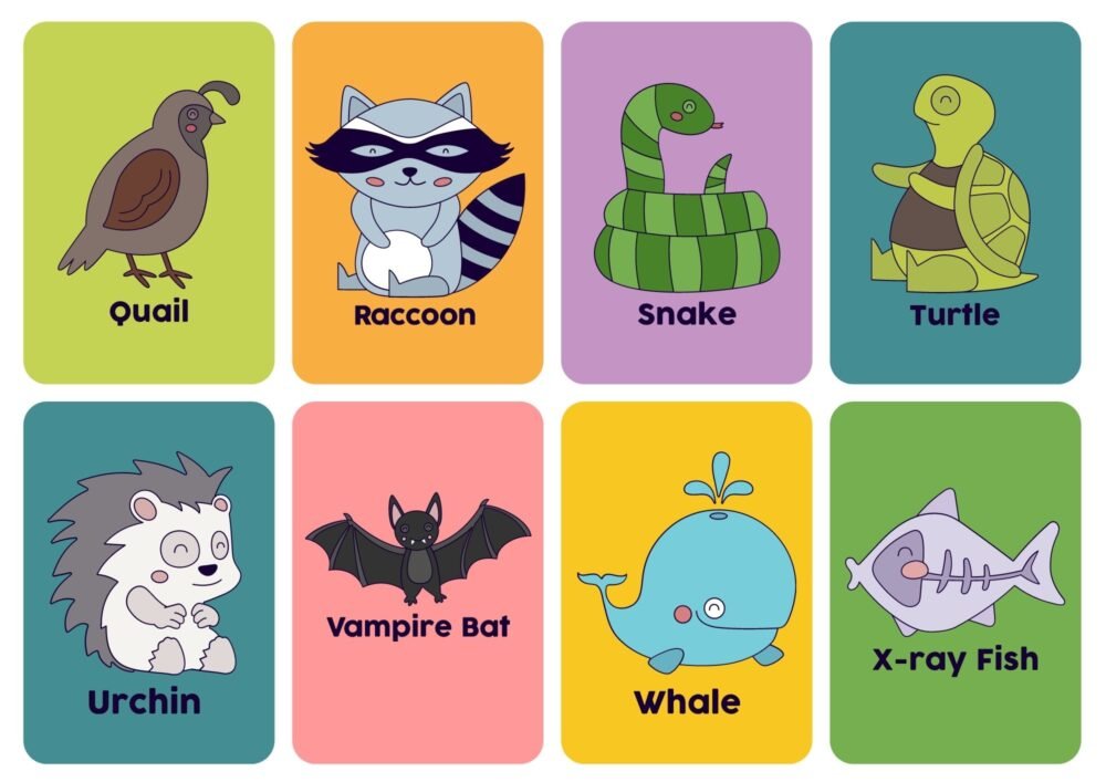 FlashCards Animais em Inglês SÓ ESCOLA