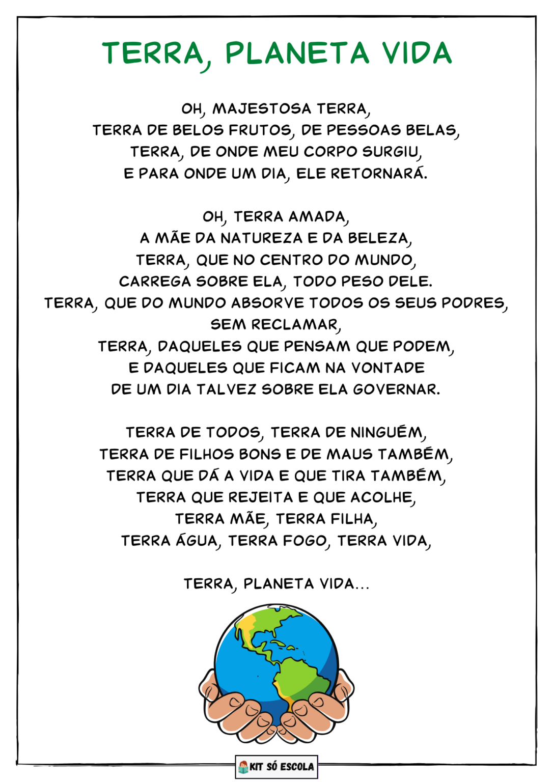 Terra, planeta vida - Poema Meio Ambiente  SÓ ESCOLA