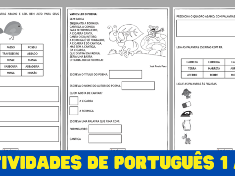 11 Atividades de Português 1 Ano