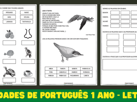 Atividades de Português 1 ano – Letra R