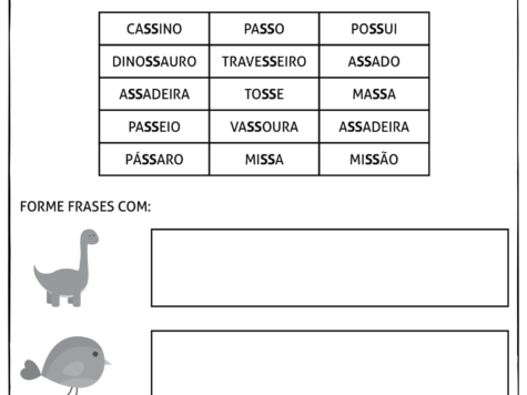 Atividades de Português com SS – Forme frases