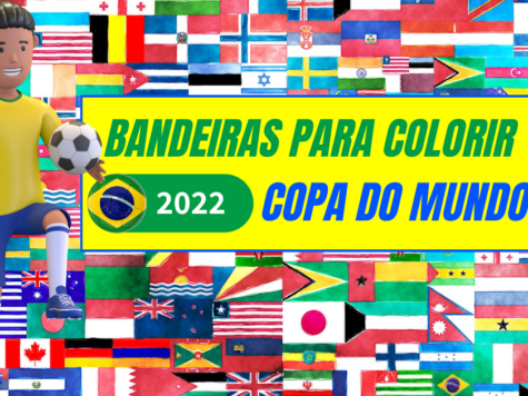 Bandeiras para Colorir: COPA DO MUNDO 2022