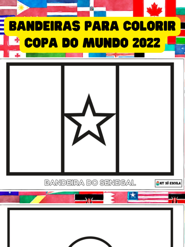 Bandeiras para Colorir: COPA DO MUNDO 2022