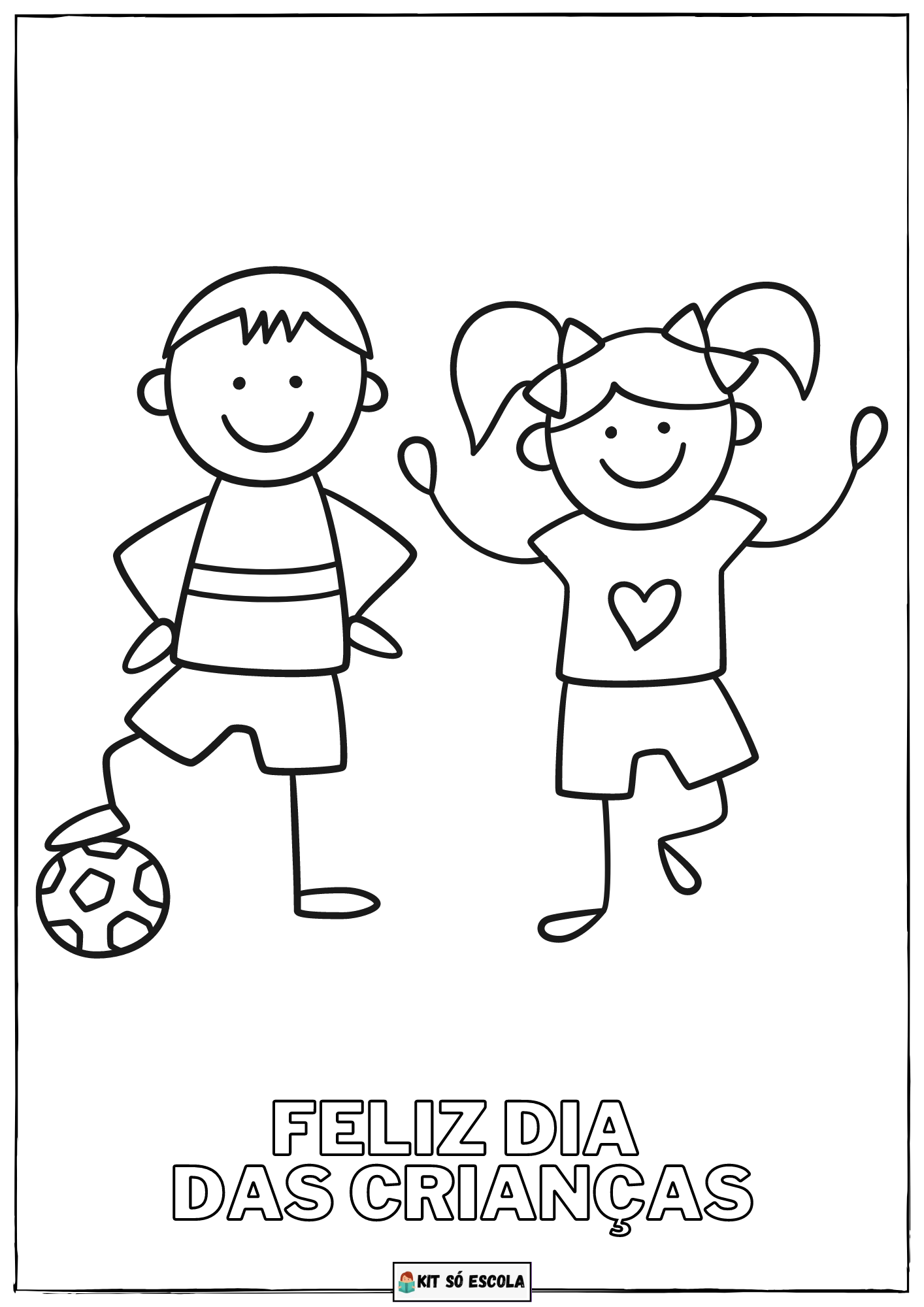 Desenhos Dia das Crianças para imprimir e colorir - Atividades.