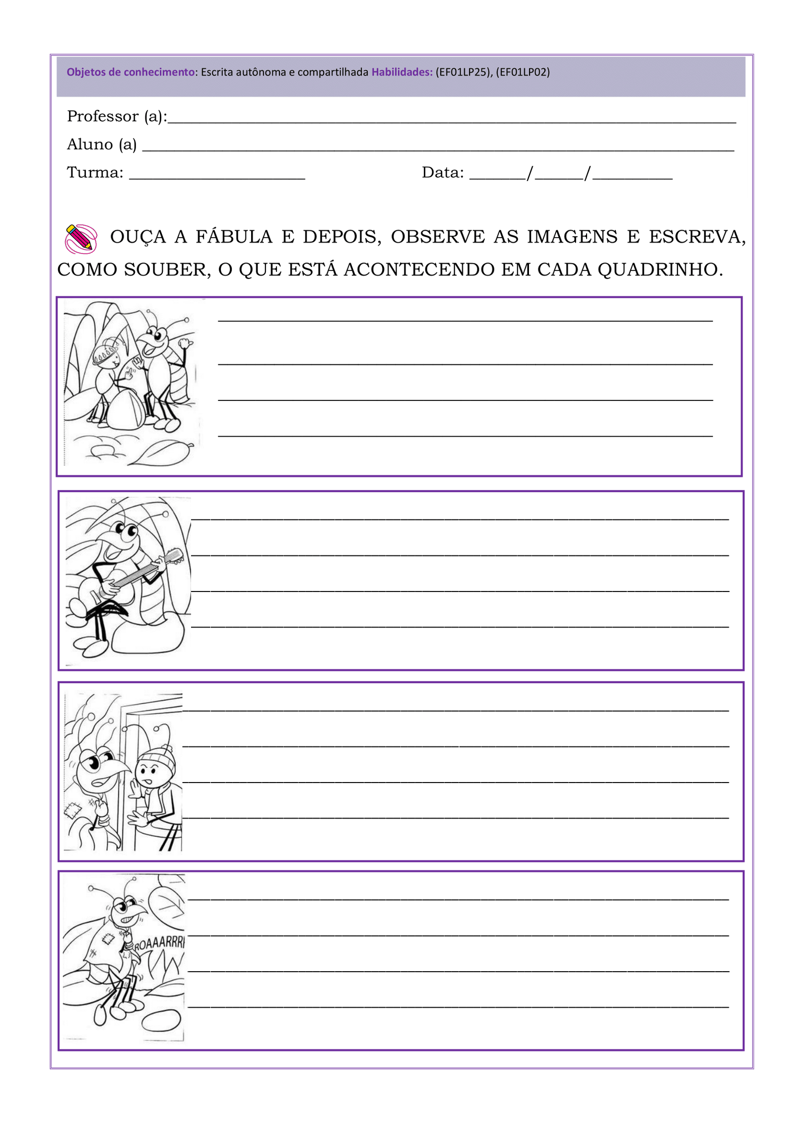 5 Atividades de Produção de Textos 1 ano (BNCC) - SÓ ESCOLA
