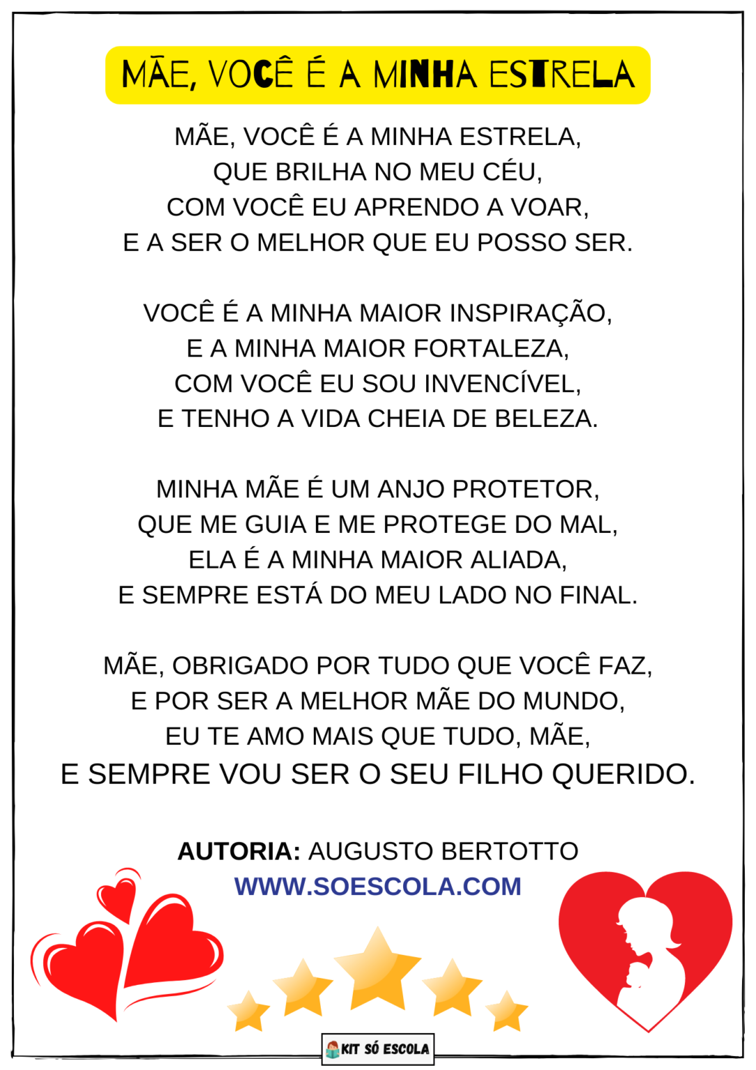 5 Poemas Dia das Mães - SÓ ESCOLA
