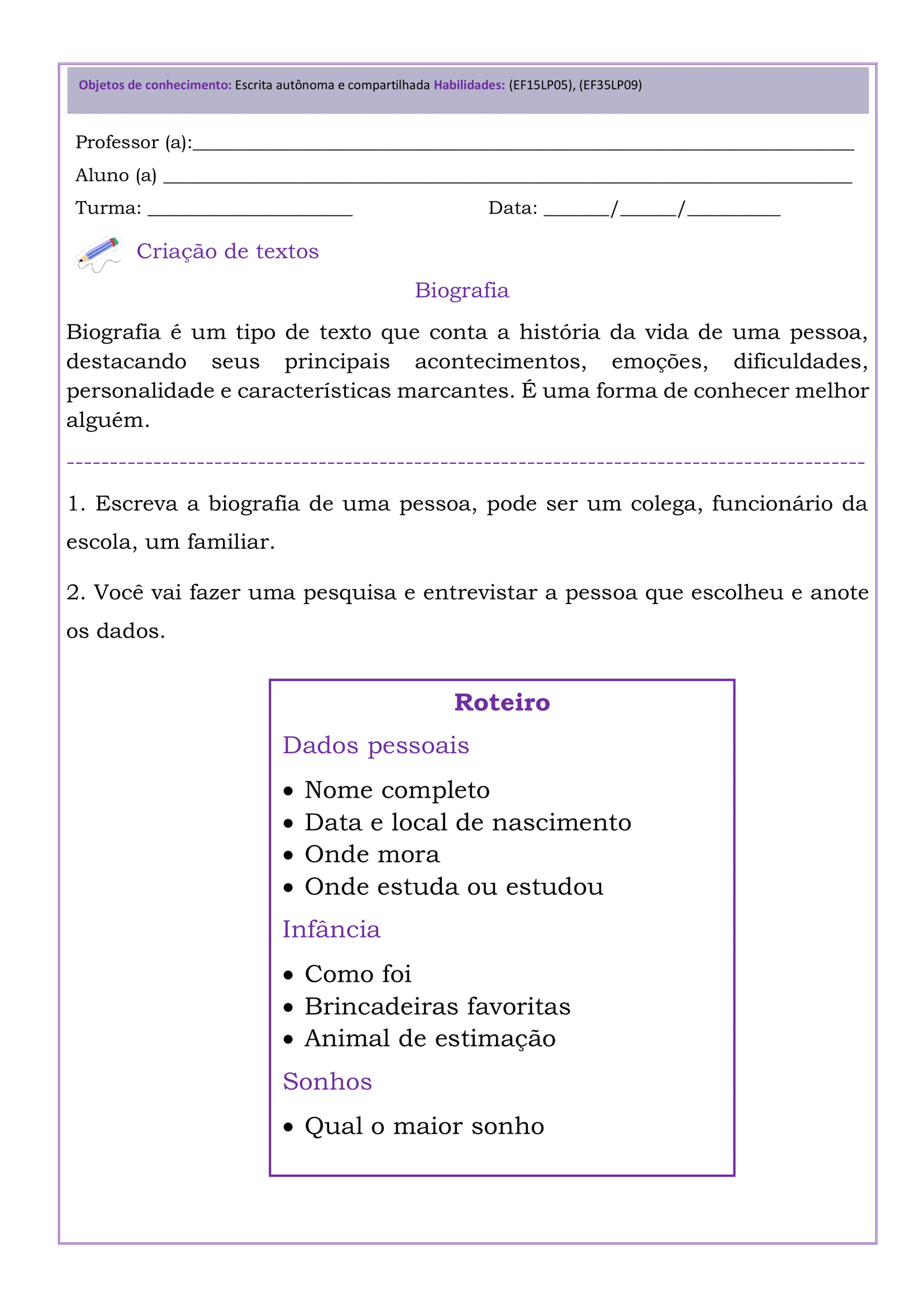 5 Atividades de Produção de Textos 4 ano (BNCC) - SÓ ESCOLA