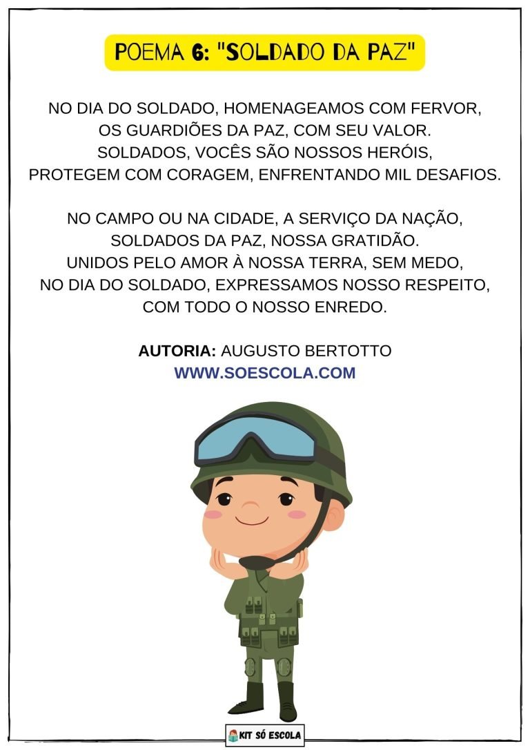 6 Poemas sobre o Dia do Soldado - SÓ ESCOLA