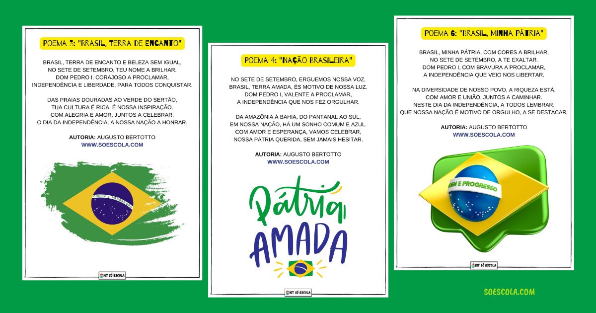 6 Poemas Dia da Independência do Brasil