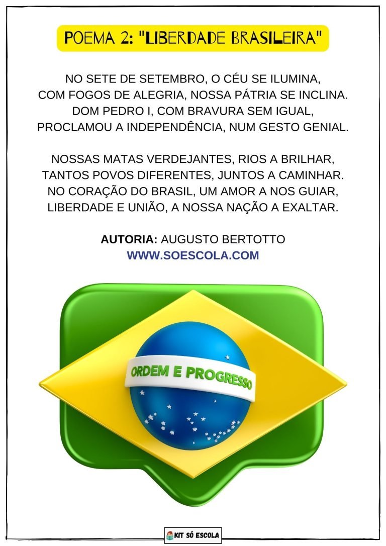 6 Poemas Dia da Independência do Brasil - SÓ ESCOLA