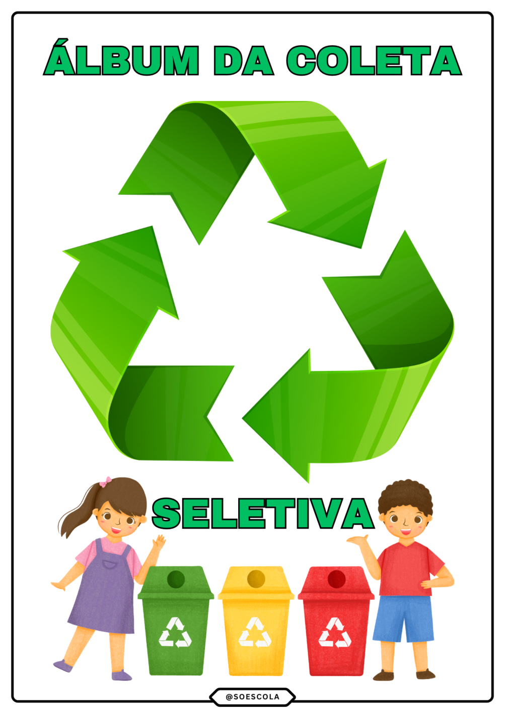 Álbum da Coleta Seletiva para imprimir - SÓ ESCOLA